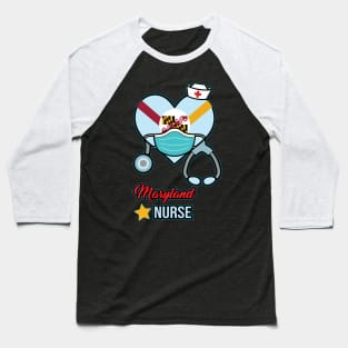 Maryland Nurse  - Love RN LPN CNA State Nursing Gift Baseball T-Shirt